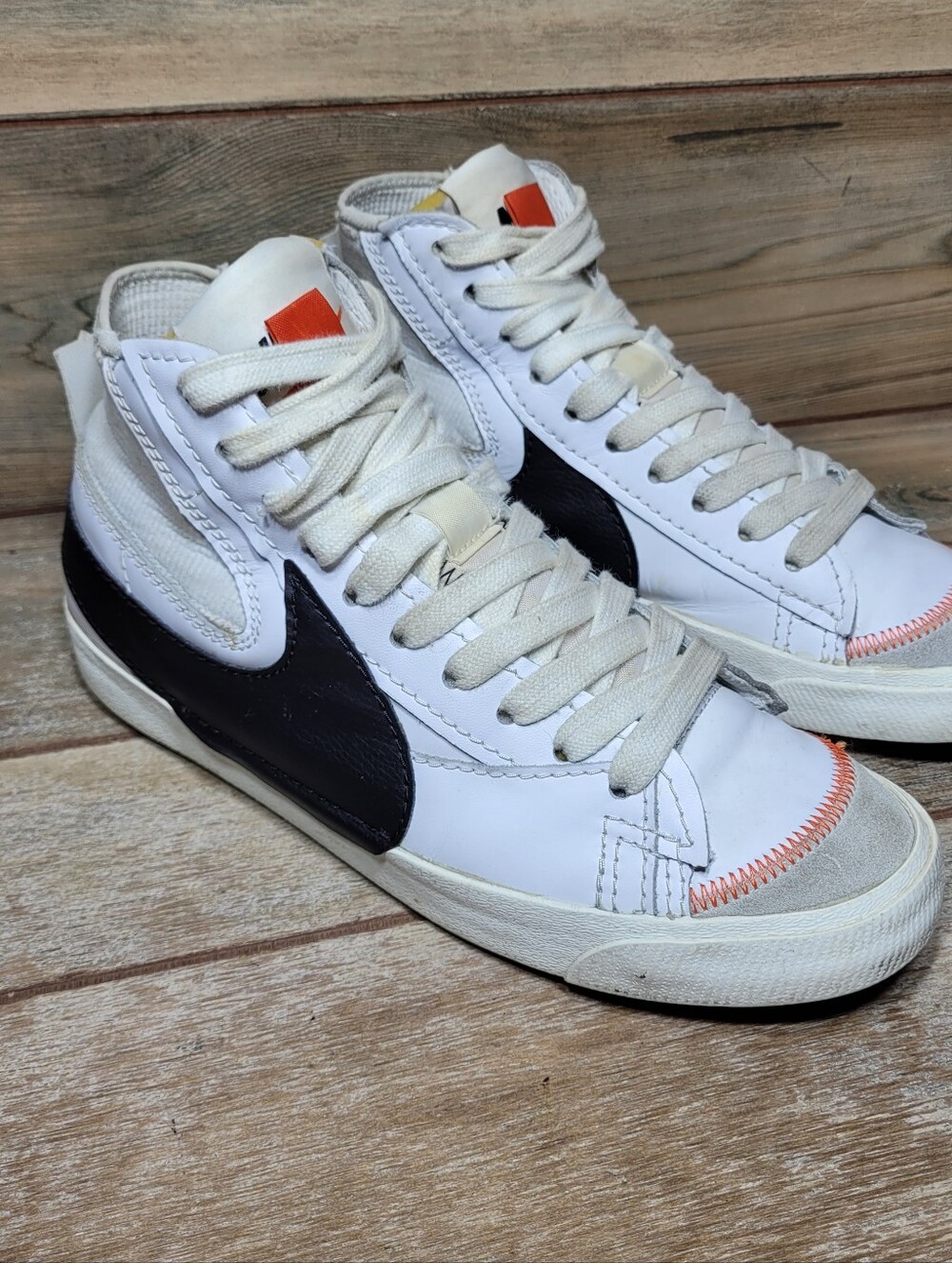 Nike Men's Blazer Mid '77 Jumbo White Black Sneakers DD3111-100 Size 10.5